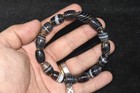 Antique Old Central Asian Banded Agate Stone Bead Bracelet In Good Condition
