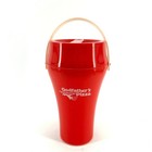 Vintage Coca-cola Godfather s Pizza Red Plastic Drink Cooler Bucket 32 Oz