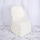 100 Ivory Polyester Folding Flat Chair Covers Wedding Party Banquet Decorations