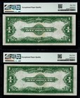 Consecutive Unc Pair 1923  1 Large Size Silver Certificates 