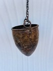 Antique Heavy Iron Hand Forged Planter Pot Old Iron Chain Hanging Big Water Pot