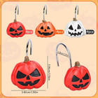 12 Pcs Halloween Shower Curtain Hooks Decorative Pumpkin Face Shower Rod Rings R