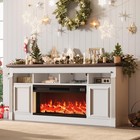 36  Electric Fireplace Insert Heater With Remote 4 Color Adjustable Flames Us