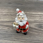 Rare Vtg 1950s Japan Ceramic Santa Pepper Shaker Spaghetti Trim Christmas Decor