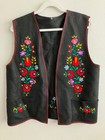 Vintage Hand Embroidered Hungarian Maty   Vest Boho Folk Dressing With Pockets