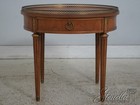 L74832  Pair Of Henredon Round French Louis Xvi Walnut Lamp Tables