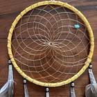 Navajo Dream Catcher Buckskin Leather Feathers 6    Authentic By Cornelia Kosea