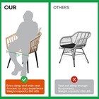 3 Piece Patio Bistro Set  Outdoor Wicker Apartment Balcony Furniture Sets
