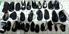 28 Pc Lot Vintage  single  Black Soft Vinyl Doll Shoes -various Size   Style Guc