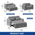 3 In 1 Convertible Sofa Bed Sleeper Sofa Cat-scratch-proof Fabric Futon Couch