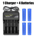 4pcs 3500mah Rechargeable Battery W charger 3 7v Li-ion Batteries High Capacity