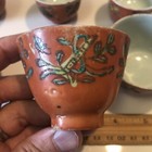 Lot Of 20 Coral Qing Chinese Porcelain Tea Wine Cups 3 Sizes J
