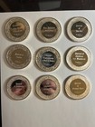 Franklin Mint Nine Silver Coins  1973 Limited Edition  925 Silver Set 