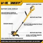 Cordless Weedeater For Dewalt 20v Battery 12-inch String Trimmer Grass Trimmer