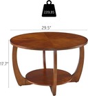 Round Coffee Table With Removable Lower Storage Shelf  Mid Century Modern Living