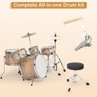 Glarry 5 Pieces Full Size Child Drum Set Cymbals Kit With Stool   Sticks