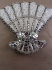 Vintage Shell Fan Silver   Fabric Christmas Ornament