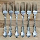 Set Of 6 Wallace Violet Sterling Silver 7 1 2    Dinner Forks   Script Monogrammed