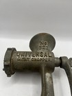 Vintage Universal No  323 Cast Iron Meat Chopper Grinder With Wooden Handle