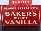 Baker s Pure Vanilla Metal Store Display Advertisement Red Hd Beach Co Ohio