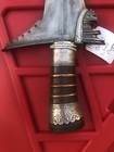 Antique Moro Kris W double Fuller Blade Silver And Copper Hilt Bands Pommel Cap