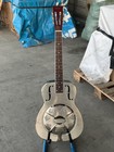 Aiersi Style O Gloss Brass Body Blues Slide Single Cone Biscuit Resonator Guitar