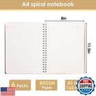Labuk 6pcs A4 Spiral Notebooks  8 5 X 11 Inches Plastic Cover Notebooks  Spir