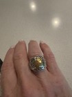 John Hardy Paul Sterling Silver Hammered Yellow Gold Ring 6
