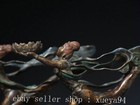 6  A Pair China Bronze Belle Girl Beauty Lotus Statue Candle Holder Candlestick 