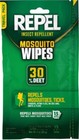 Qty 3 Repel Mosquito Repellent 30  Deet Ticks Chiggers Gnats Bugs Wipes 15 Pack
