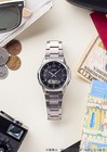 Casio Wave Ceptor  Men s Silver Solar-powered Radio-controlled Watch 