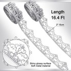 Metal Decorative Trim Diy Ribbon For Decor Craft 16 4 Ft X 2  Silver 