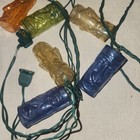 Vtg Tiki Light String Blow Mold Multicolor Indoor Outdoor Hanging Lights Tested