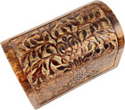 Premium Handmade Wooden Treasure Chest Decorative Trunk For Keepsakes Semicircul
