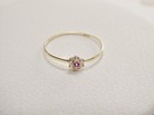 10k Real Solid Yellow Gold Red Stone Center Pinky Ring