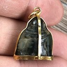 Vintage Asian Oriental Buddha Carved Jade Pendant Charm
