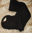 Womens Black Woven Elastic Stretchy Fashion Belt 3  Wide Covered Buckle