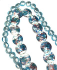 Sale 2 Strand Lot Silver Foil Lined Glass Beads White And Light Blue
