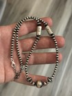Sterling Silver Nativer American Sw Navajo Pearl Barrel Graduated Necklace  925