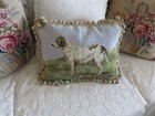 Stunning Aubusson Style Hunting Dog Victorian Style Dog Needlepoint Pillow  2