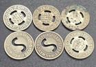 Vintage Lot Of 6 Springfield Street Railway Company Transit Tokens From 1940 s 