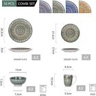 Vancasso Mandala Dinnerware Set 16pcs Porcelain Plates Bpwls Set Service For 4