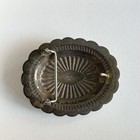 Vintage Sterling Concho Belt Buckle Turquoise Silver Big Stamp Work Signed Pawn