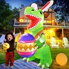 Kooy 8ft Easter Inflatable Outdoor Dinosaur With Egg  Built In Led Green 