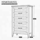 Rustic 5 Drawer Dresser With Charging Station   Led Lights  White Finish