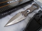 Tac-force Covert Dual Edge Dagger Boot Knife Locking Clip Sheath Brown 6 1 2  Oa