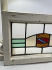 Antique Leaded Stained Glass Window - 21    X 13   