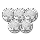 1 Oz Silver Round - Buffalo  lot Of 5 Rounds  -  999 Fine Silver