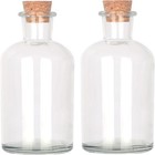 Decorative Glass Bottles With Cork Stoppers 8 5 Fl Oz  Round Bottles   2 Pcs