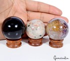 1190 Ct Natural Untreated Multi Gemstone Sphere Healing Crystal Ball With Stand
